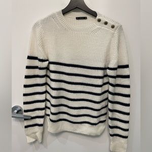 Zara collection, navy white striped medium sweater